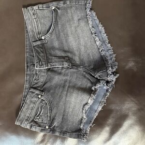 H&M Gray Frayed Jean Shorts